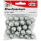 SILVER GLITTER STYROFOAM BALLS 1.5CM - X32