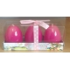 EGG-CANDLE SET 3 PCS PINK