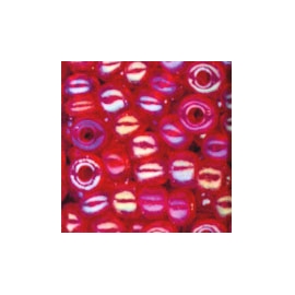 MEYCO RED IRIDESCENT GLASS BEADS - 2.5MM - 20G 