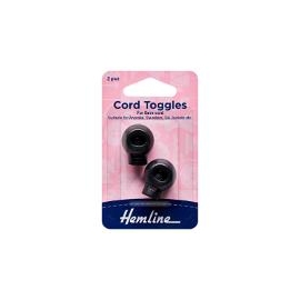 CORD TOGGLES BLACK 2 PCS