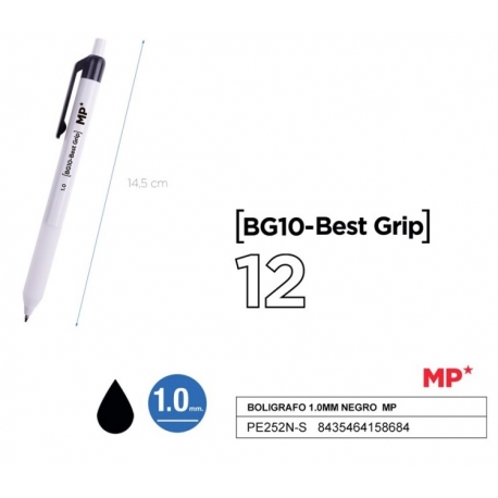 RETRACTABLE BALLPOINT PEN BLACK 1.0MM