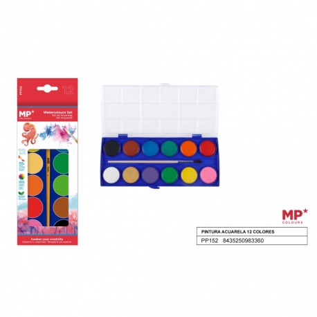 WATERCOLOUR PAINT PALLETE 12 COLOURS