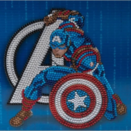 CAPTAIN AMERICA 18 X 18CM CRYSTAL ART DIAMOND PAINTING CARD