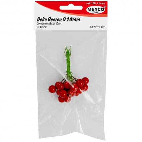 BERRIES-PICK RED DIAM 1CM 20 PCS