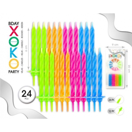 CANDLES FLOURESCENT 24PCS