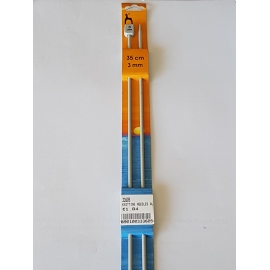 ALUMINIUM KNITTING NEEDLES - 3MM X 35CM