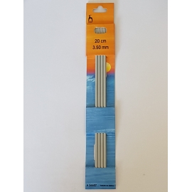 ALUMINIUM DOUBLE ENDED KNITTING NEEDLES - 3.5MM X 20CM